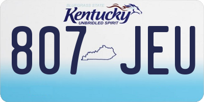 KY license plate 807JEU