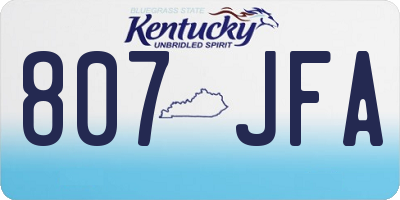 KY license plate 807JFA