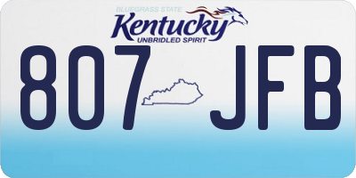 KY license plate 807JFB