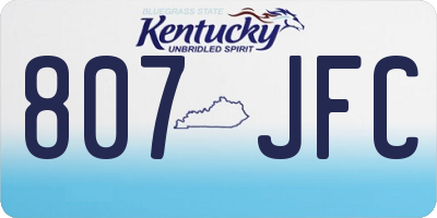 KY license plate 807JFC
