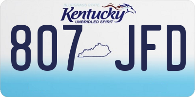 KY license plate 807JFD