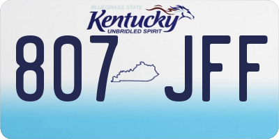 KY license plate 807JFF
