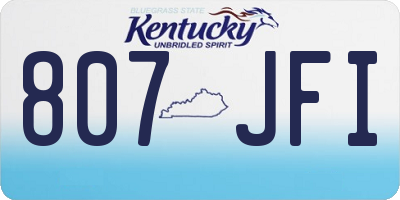 KY license plate 807JFI
