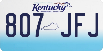 KY license plate 807JFJ