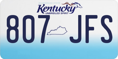 KY license plate 807JFS