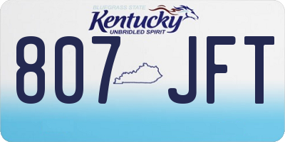 KY license plate 807JFT
