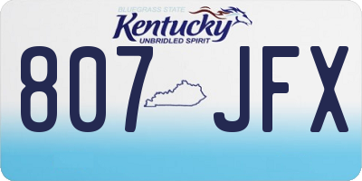 KY license plate 807JFX