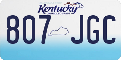 KY license plate 807JGC