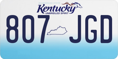 KY license plate 807JGD