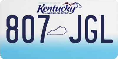KY license plate 807JGL