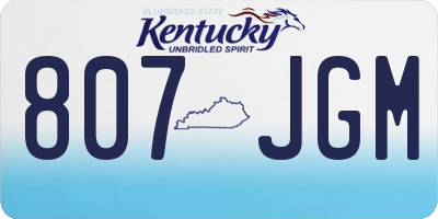 KY license plate 807JGM