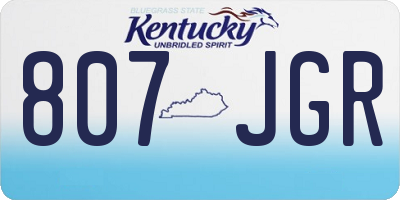 KY license plate 807JGR
