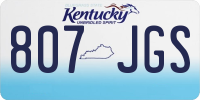 KY license plate 807JGS