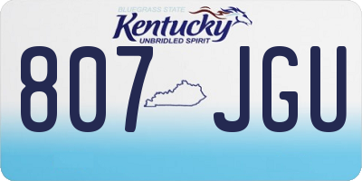 KY license plate 807JGU
