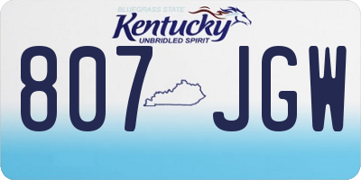 KY license plate 807JGW