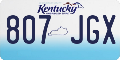 KY license plate 807JGX
