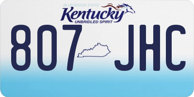KY license plate 807JHC