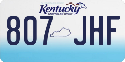 KY license plate 807JHF