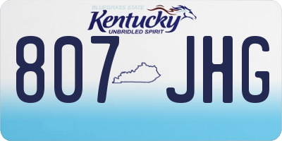 KY license plate 807JHG