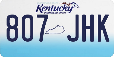 KY license plate 807JHK