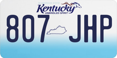 KY license plate 807JHP