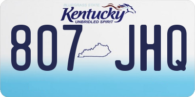 KY license plate 807JHQ