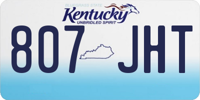 KY license plate 807JHT