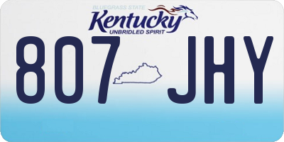 KY license plate 807JHY