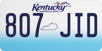 KY license plate 807JID
