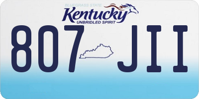 KY license plate 807JII