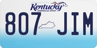 KY license plate 807JIM