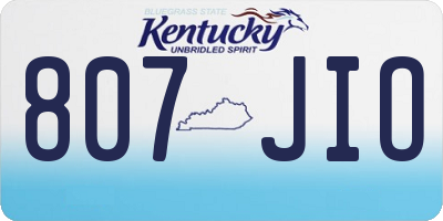 KY license plate 807JIO