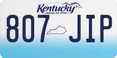 KY license plate 807JIP