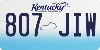 KY license plate 807JIW