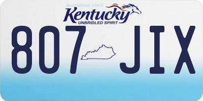 KY license plate 807JIX