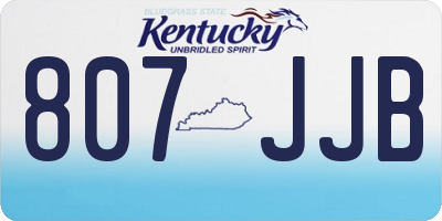 KY license plate 807JJB