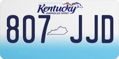 KY license plate 807JJD