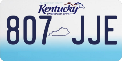 KY license plate 807JJE