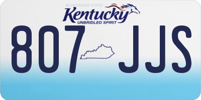 KY license plate 807JJS