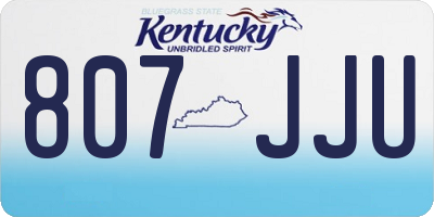 KY license plate 807JJU