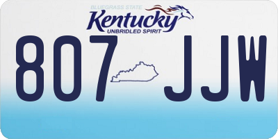 KY license plate 807JJW