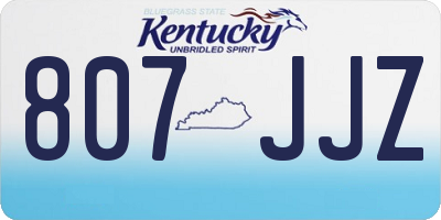 KY license plate 807JJZ