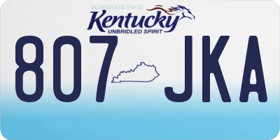 KY license plate 807JKA