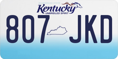 KY license plate 807JKD