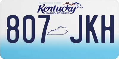 KY license plate 807JKH