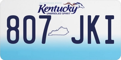KY license plate 807JKI