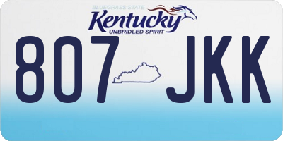 KY license plate 807JKK