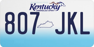 KY license plate 807JKL