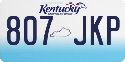 KY license plate 807JKP