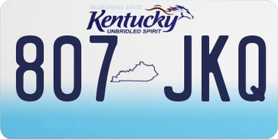 KY license plate 807JKQ